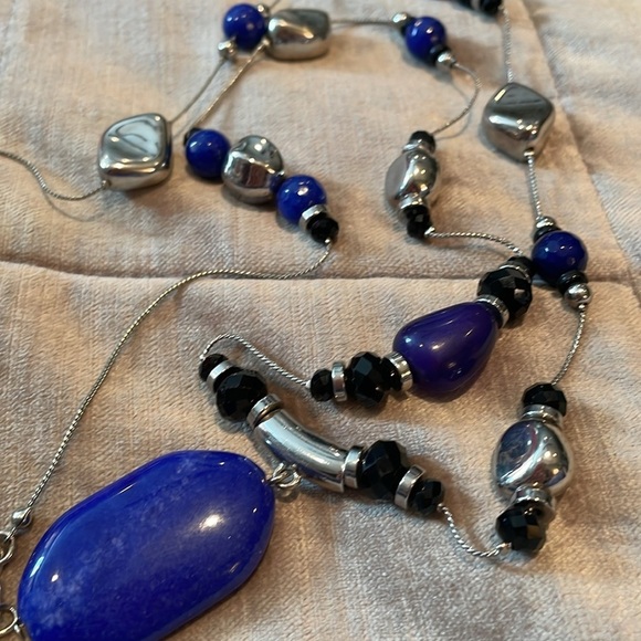 Chico’s Lapis Lazuli Station Necklace - Picture 6 of 8